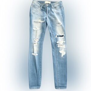 Paper Denim & Cloth Light Blue Distressed Skinny Jeans